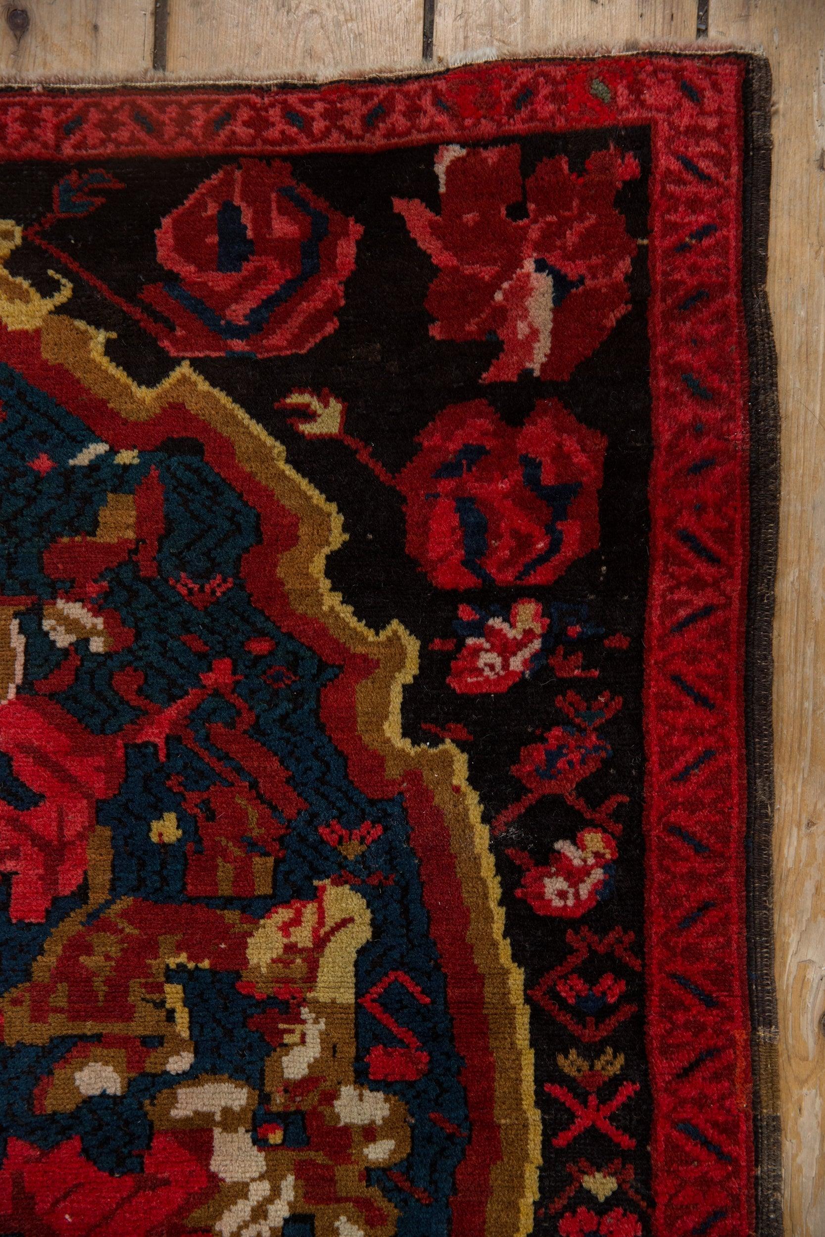 Vintage Karabagh Rug In Good Condition For Sale In Katonah, NY