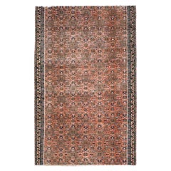Tappeto vintage zoroastriano del Nord-Ovest, annodato a mano, frammento, colore Savanna Brown, 2'5" x 3'8"