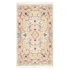 2'5" x 4'1" – Rosa, neuer persischer Tabriz-Teppich, 400 KPSI, handgeknüpft aus Wolle und Seide