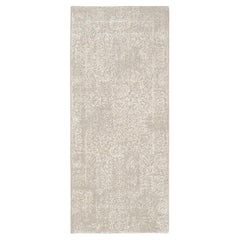 2'5 "x6' Beige Wolle und Seide Hand gewebt Fein Jacquard Läufer Teppich