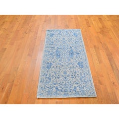 2'5"x6'1" Fine Broken Cypress Tree Design Wool & Art Silk Hand Loomed Runner Rug