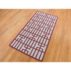 2'5 "x6'1" Rojo, 100% Lana, Tejido a Mano, Alfombra Reversible Kilim de Tejido Plano