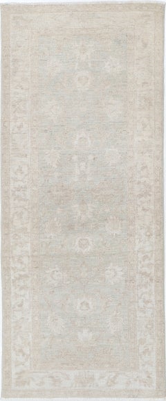 2.5x6.3 ft Handknotted Runner Rug for Corridor. Beige Kitchen Rug. Hallway Rug