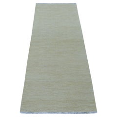2'5"x6'3" Gold Shades Flat Weave Kilim Pure Wool Hand Woven Runner Rug