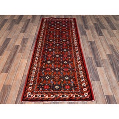 2'5"x6'5" Rust Red Hand Knotted New Persian Hussainabad Wool Runner Rug