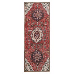 2'5"x7'6" Blush Red Vintage Persian Tabriz Hand Knotted Wool Runner Oriental Rug