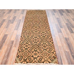 2'5"x7'6" Hazelnut Brown Vintage Persian Tabriz Hand Knotted Wool Runner Rug