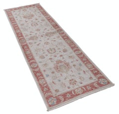 2.5x7.7 ft Beige Hallway Runner Rug. Handmade Runner Rug for Corridor & Kitchen