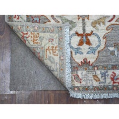 2'5"x7'8" Gray Hand Knotted Aryana North West Zoroastrian Runner Oriental Rug