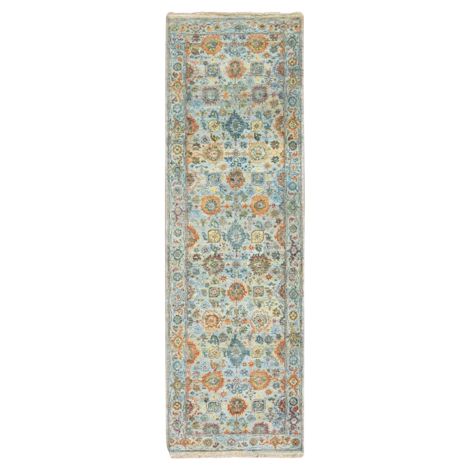 2
5"x8
Carolina Blue Sultanabad Reimagined Hand Knotted Pure Wool Runner Rug