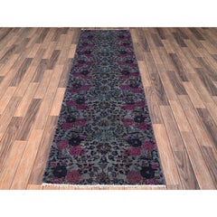 2'5"x8' Purple Vintage Persian Lilahan Hand Knotted Even Wear Wool Runner Rug