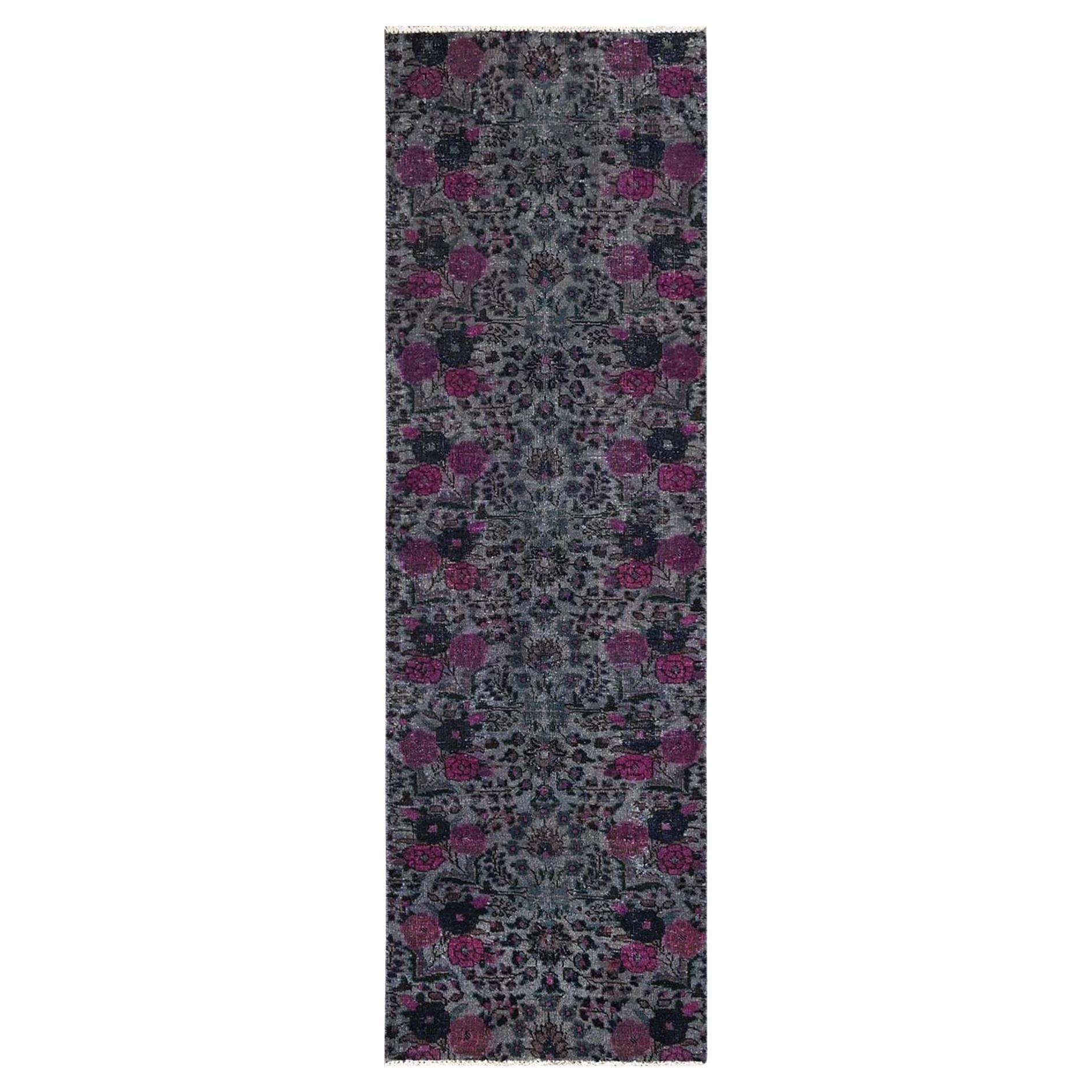 2
5 "x8
 Lila Vintage Persisch Lilahan Hand geknotet sogar tragen Wolle Läufer Teppich im Angebot