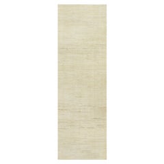 2'5 "x8'2" Champagne Blanc Pure Laine Lori Buft Gabbeh Tapis de course noué à la main