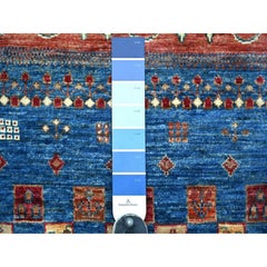 2'5"x8'3" Colorful Fine Kashkuli Gabbeh Hand Knotted Pure Wool Narrow Runner Rug