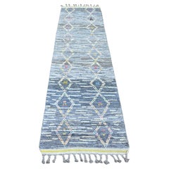 2'5 "x8'4" Gray Moroccan Weave Geometric Pattern Hand Knots Rugs All Wool Runner Rugs