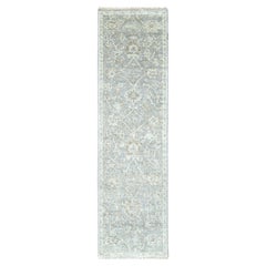Tappeto Runner in lana annodato a mano 2'5 "x8'4" grigio Supple Collection'S Design/One