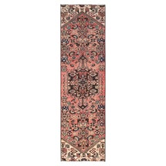 2
5"x8
6" Coral Pink Vintage Persian Bakhtiar Hand Knotted Pure Wool Runner Rug