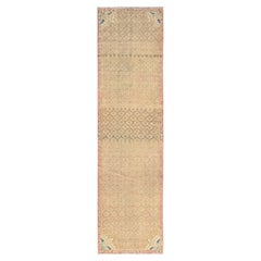 2'5"x9'3" Camel Hair Vintage Zoroastrian Serab Hand Knotted Pure Wool Runner Rug