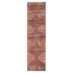 2'5"x9'5" Light Red Vintage Northwest Persian Hand Knotted Pure Wool Runner Rug