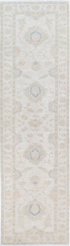 2.5x9.6 ft Tappeto Runner in Lana Floreale Annodato a Mano. Tappeto per corridoi e corridoi dai toni smorzati