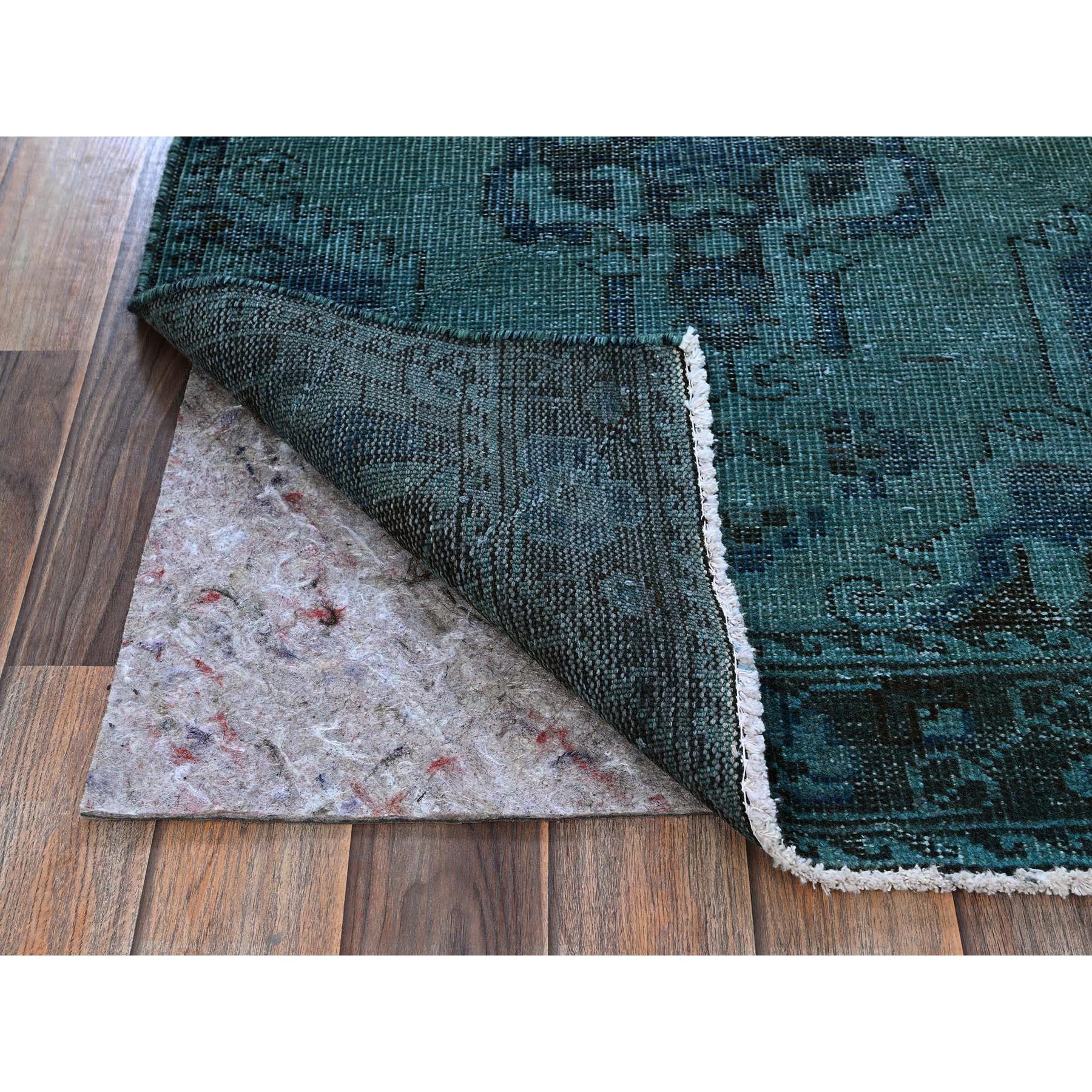 Bohème Tapis de couloir vintage persan Bakhtiar noué à la main vert surteint 2'5