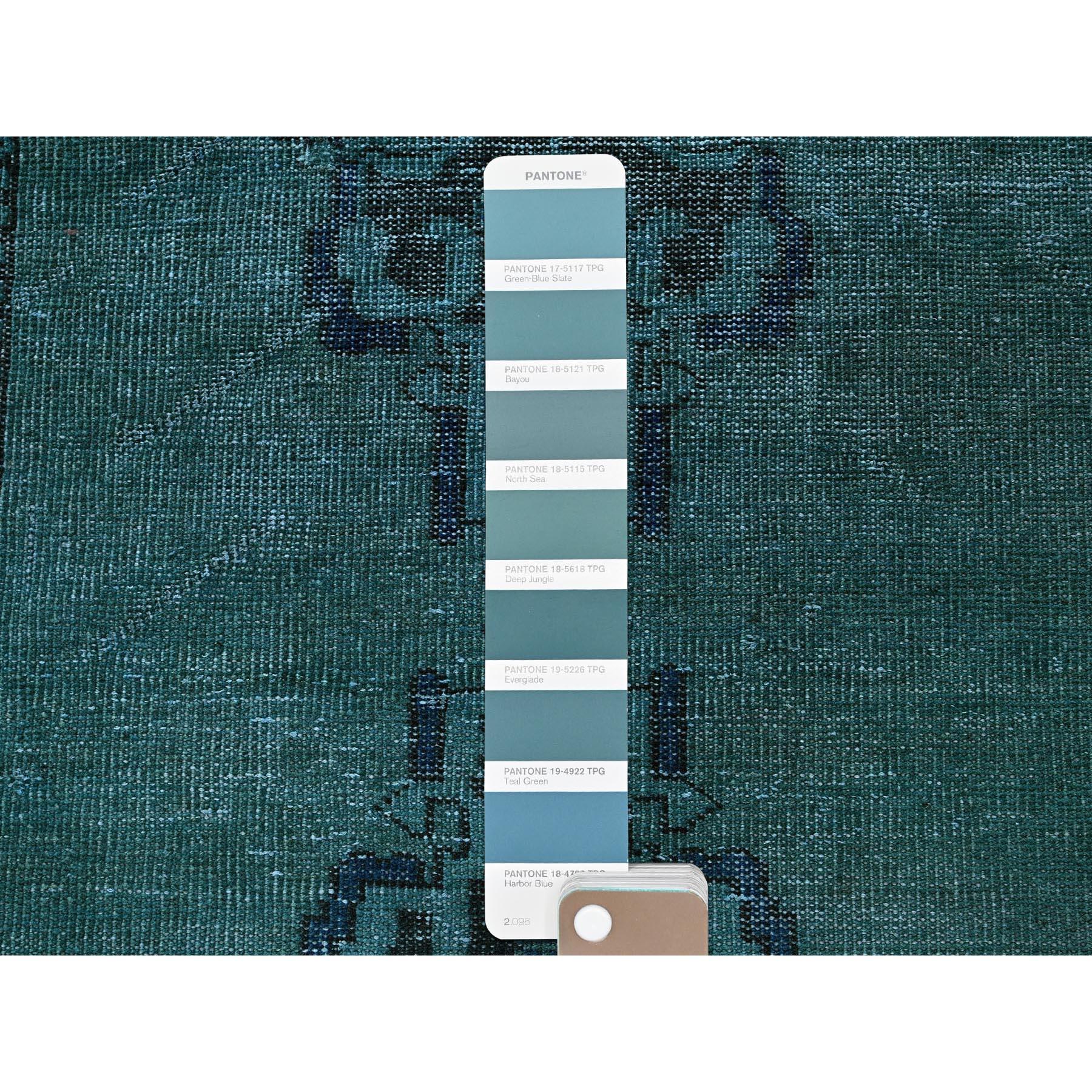 Perse Tapis de couloir vintage persan Bakhtiar noué à la main vert surteint 2'5