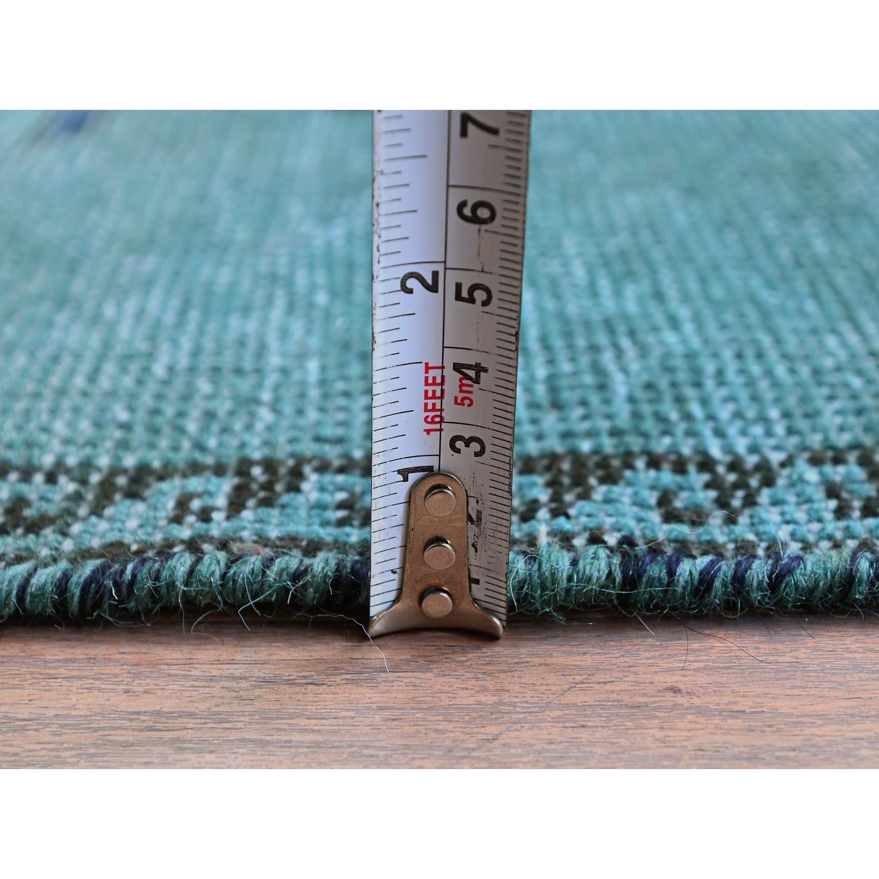 Tapis de couloir vintage persan Bakhtiar noué à la main vert surteint 2'5