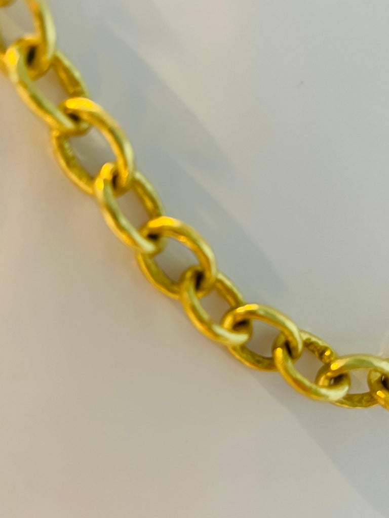 26” 20k Gold Handmade Thick Chain Necklace For Sale at 1stDibs