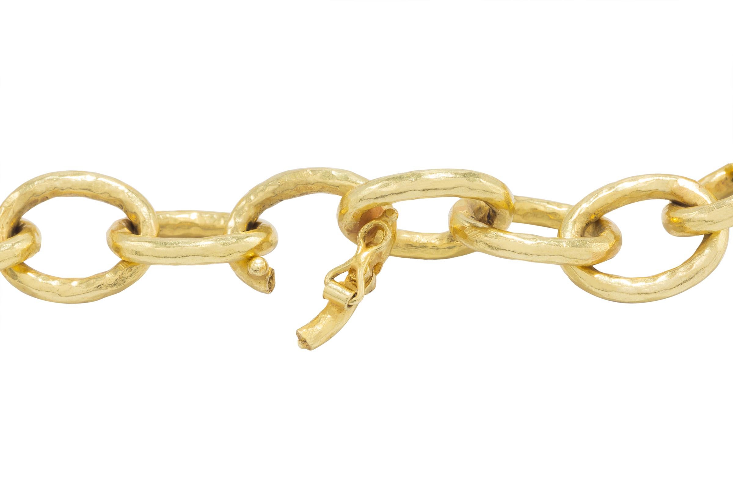 24 Collier de chaîne épaisse en or 20k fait à la main Pour femmes en vente