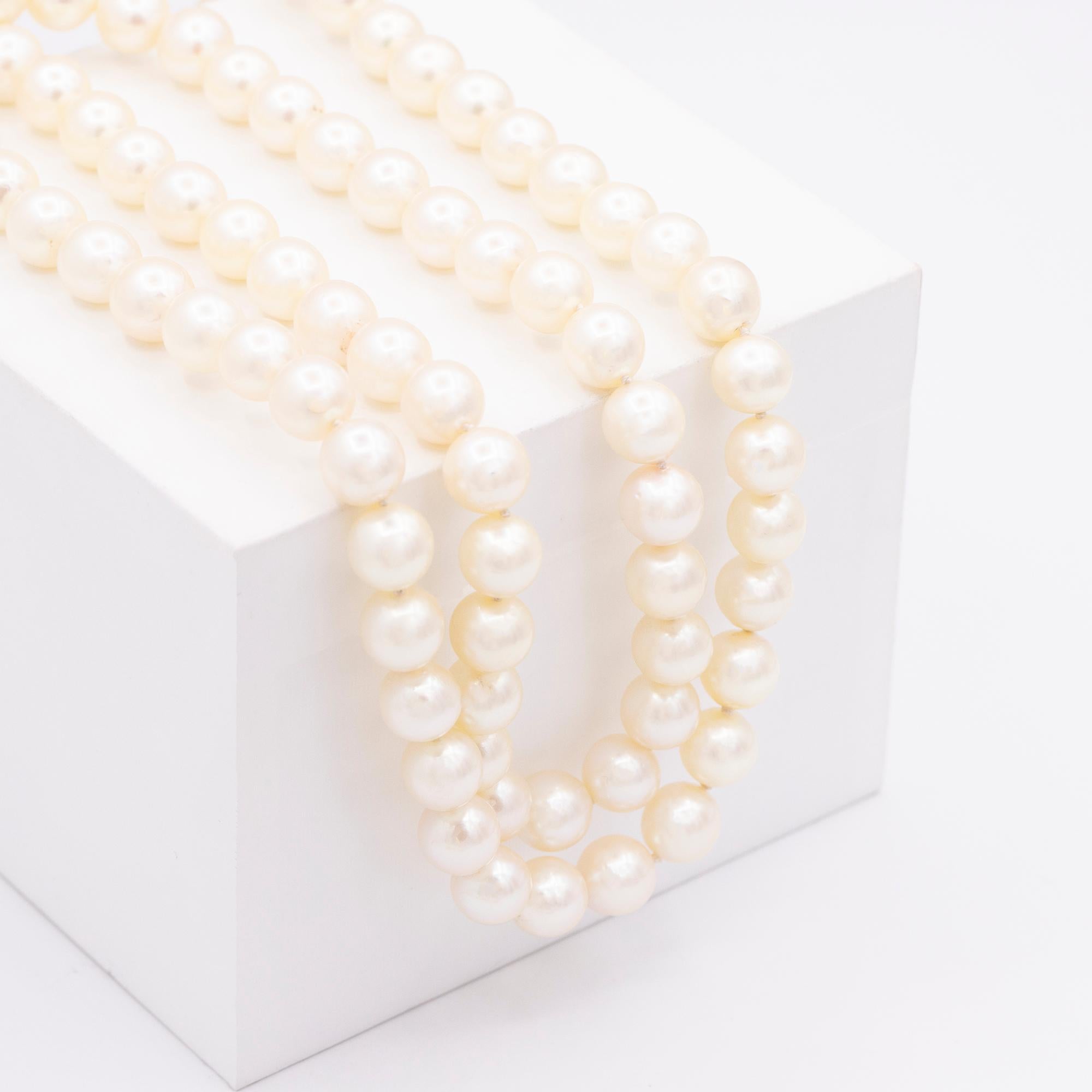 Halskette aus Akoya-Perlen für Damen oder Herren im Angebot