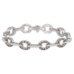 2.6 Carat Chocolate Brown and White Diamond Oval Link Bracelet