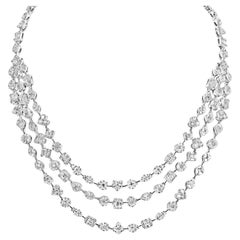26 Karat Combine Mix Shape Diamant Multi-Strand Halskette Zertifiziert