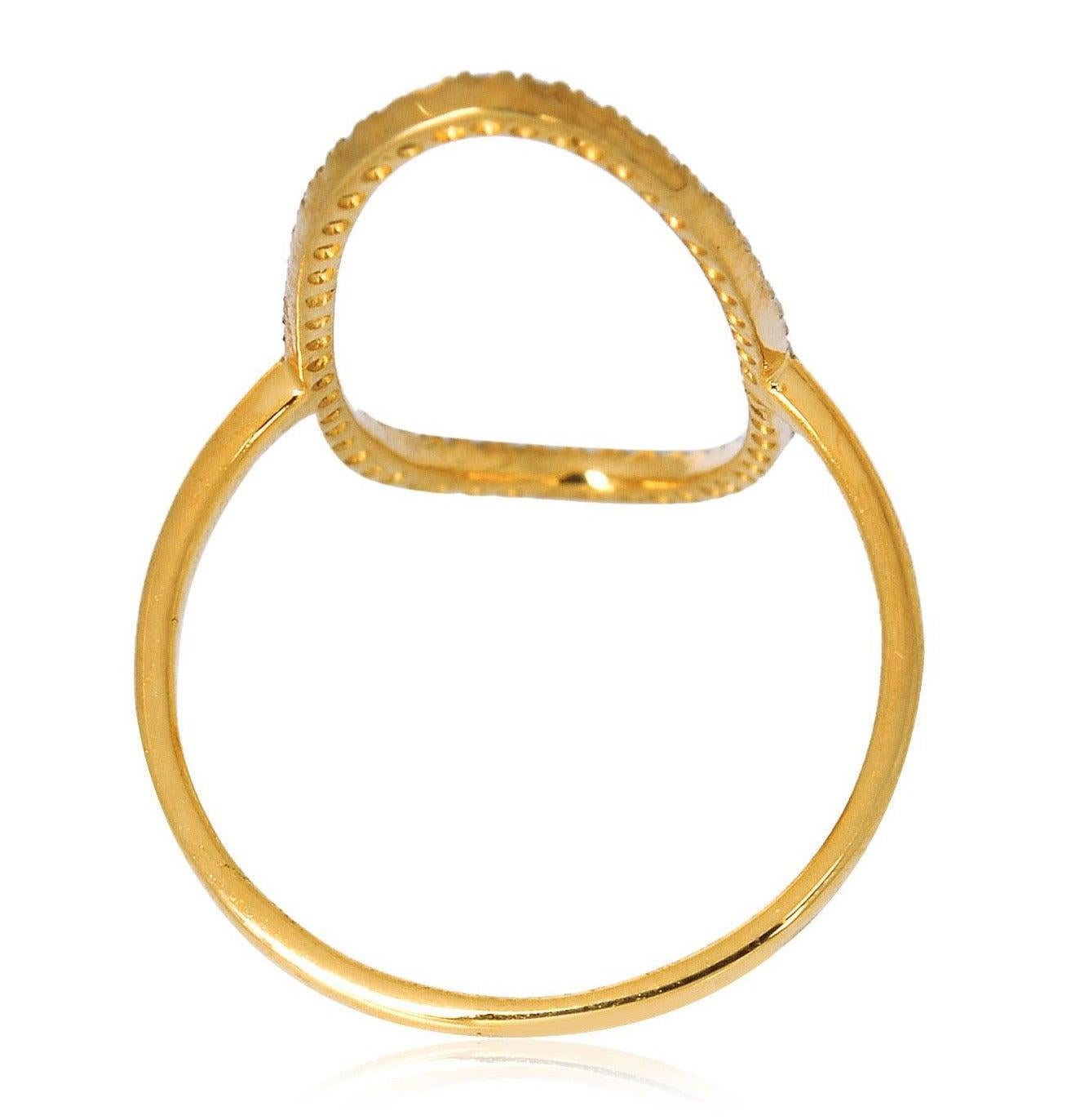 For Sale:  .26 Carat Diamond Negative Space 18 Karat Gold Oval Ring 3