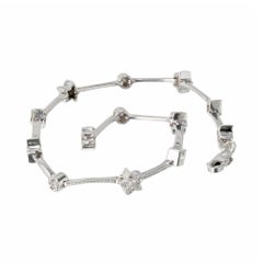 .26 Carat Diamond White Gold Star Circle Square Bracelet