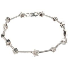 .26 Carat Diamond White Gold Star Circle Square Bracelet