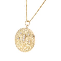 .26 Carat Diamond Yellow Gold Pendant Necklace