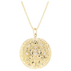 Collier pendentif en or jaune avec diamants de 0,26 carat