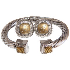 .26 Carat Diamonds Earrings, Bangle Set 14 Karat and Silver*