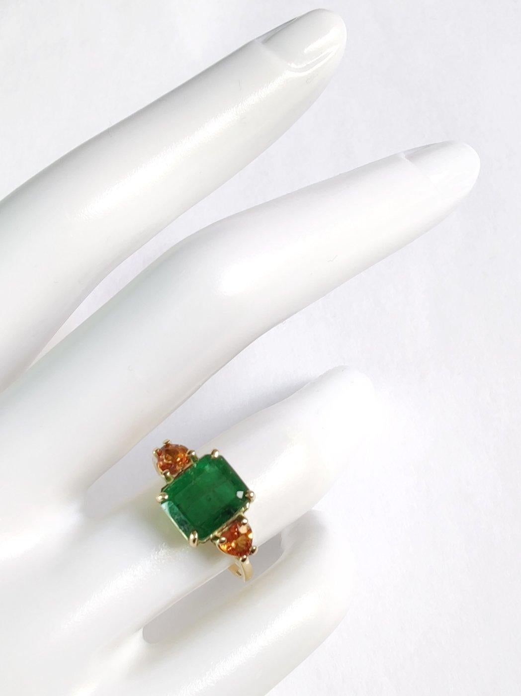 Emerald Cut  2.6 Carat  Emerald Citrines  Ring