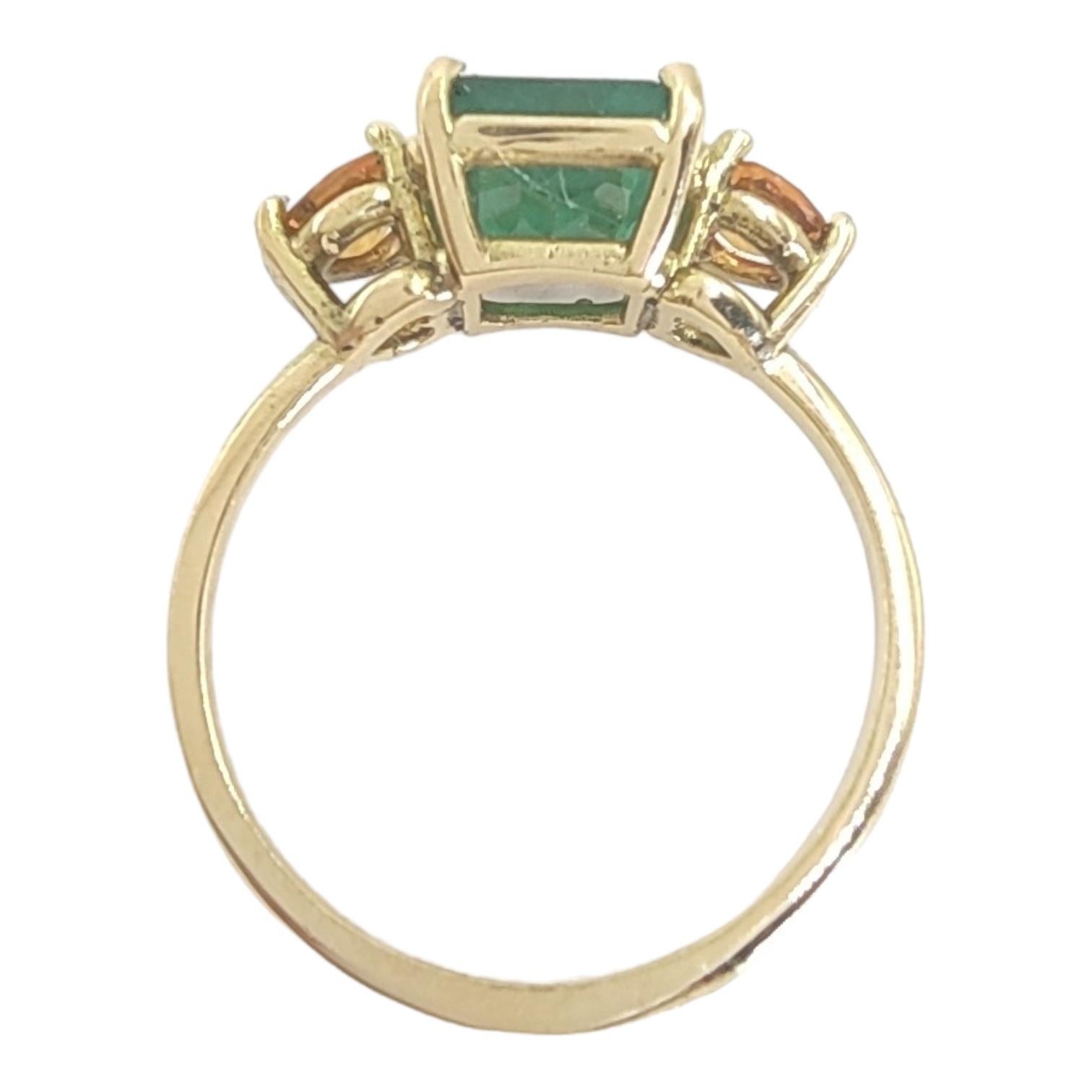  2.6 Carat  Emerald Citrines  Ring 2
