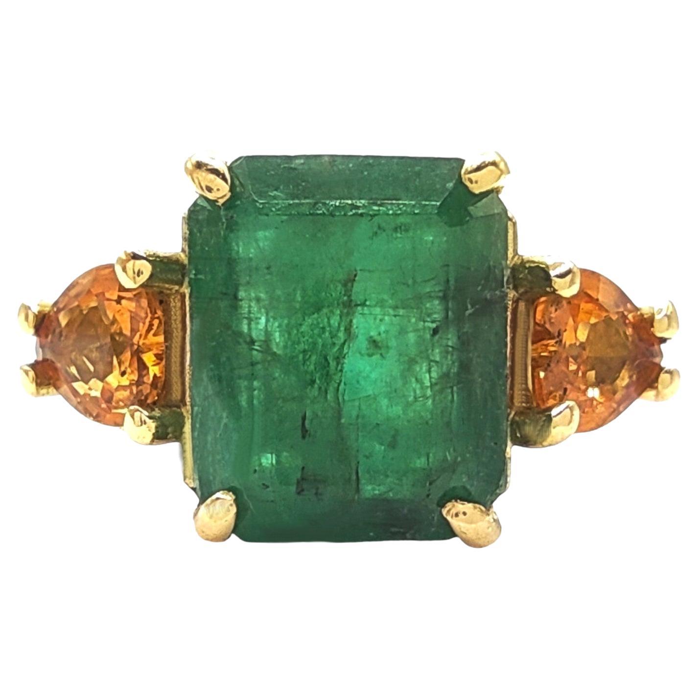  2.6 Carat  Emerald Citrines  Ring
