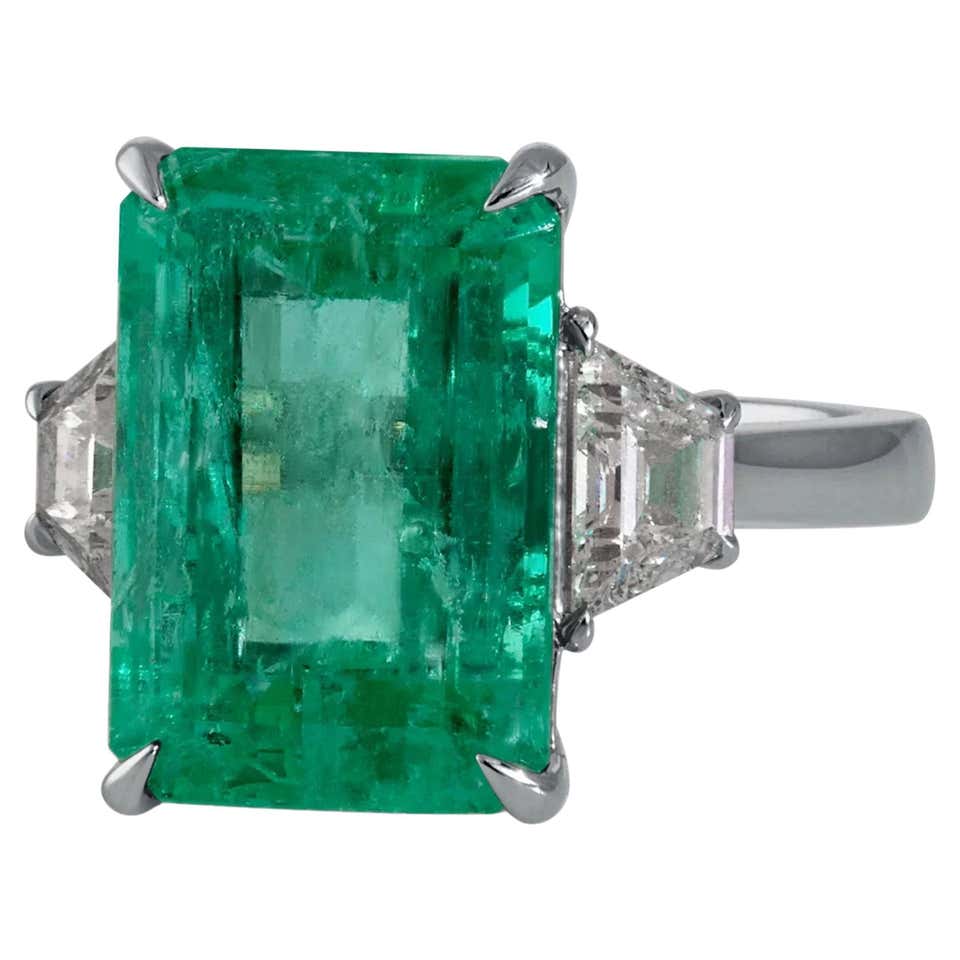 Emerald Wedding Band with Diamonds For Sale at 1stDibs | emerald and ...