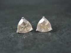 2.6 Carat Morganite Stud Earrings Sterling Silver
