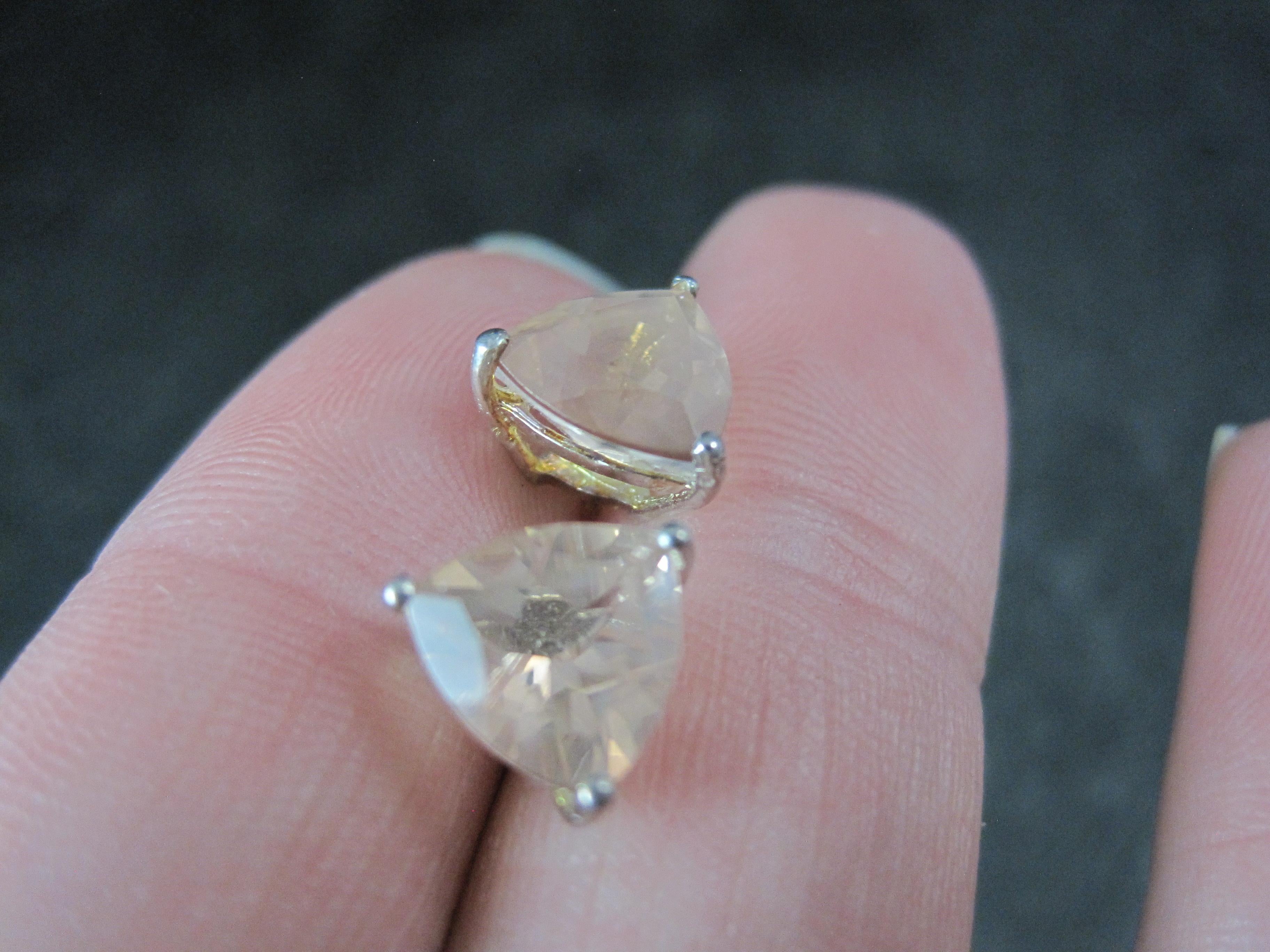 Orecchini con perno in morganite da 2,6 carati A. Silver in vendita 1