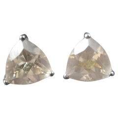 2.6 Carat Morganite Stud Earrings Sterling Silver