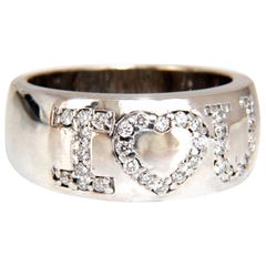 .26 Carat Natural Diamonds Band Ring 14 Karat "I Love You"