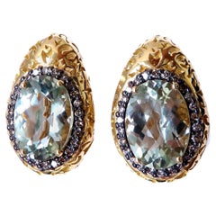 Ohrringe mit 26 Karat natürlichem grünem Amethyst und farbigen Diamanten, 18 Karat, Garavelli*