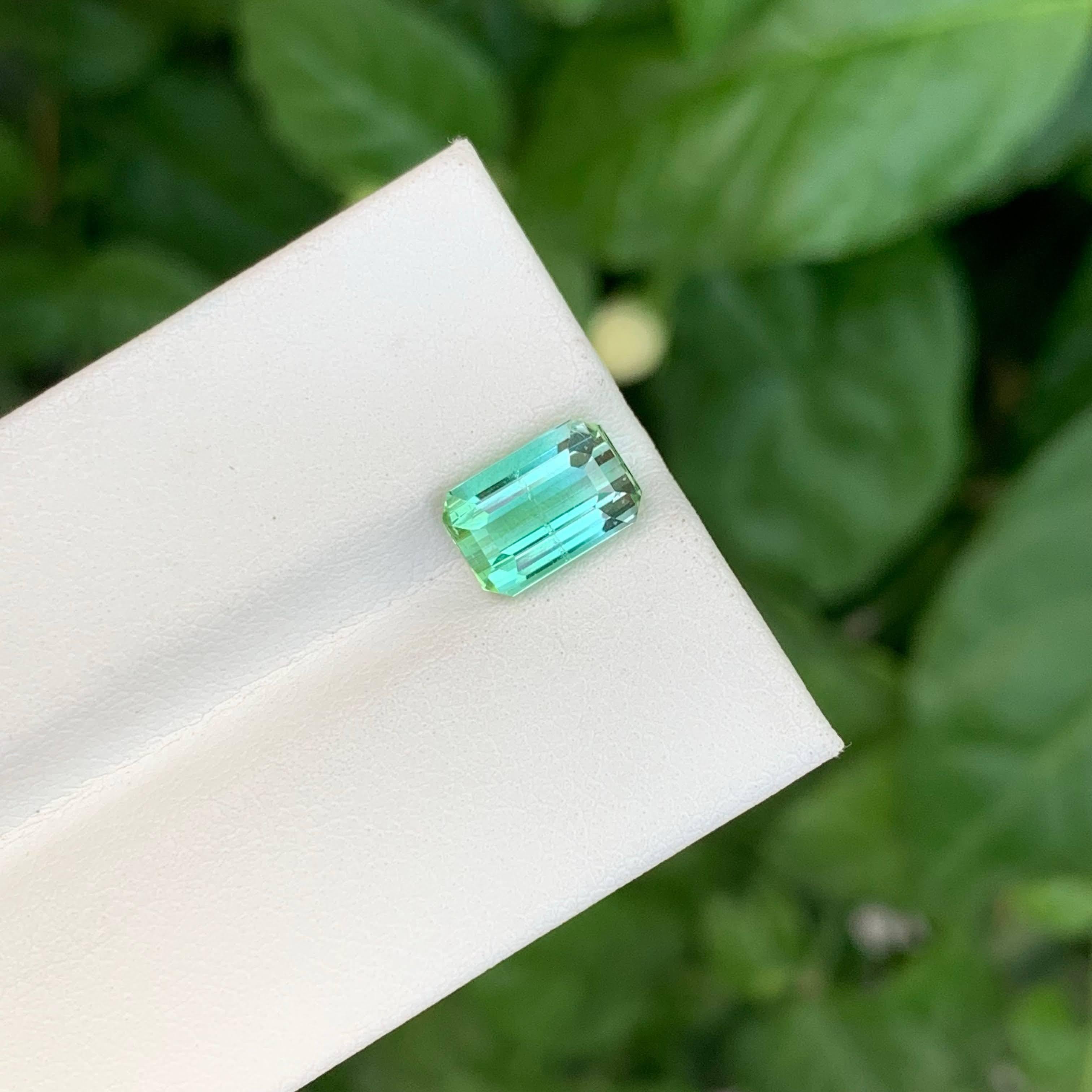 2,6 Karat Natürlicher loser Lagoon Mintgrüner Turmalin Smaragdschliff Afghanischer Edelstein im Angebot 5