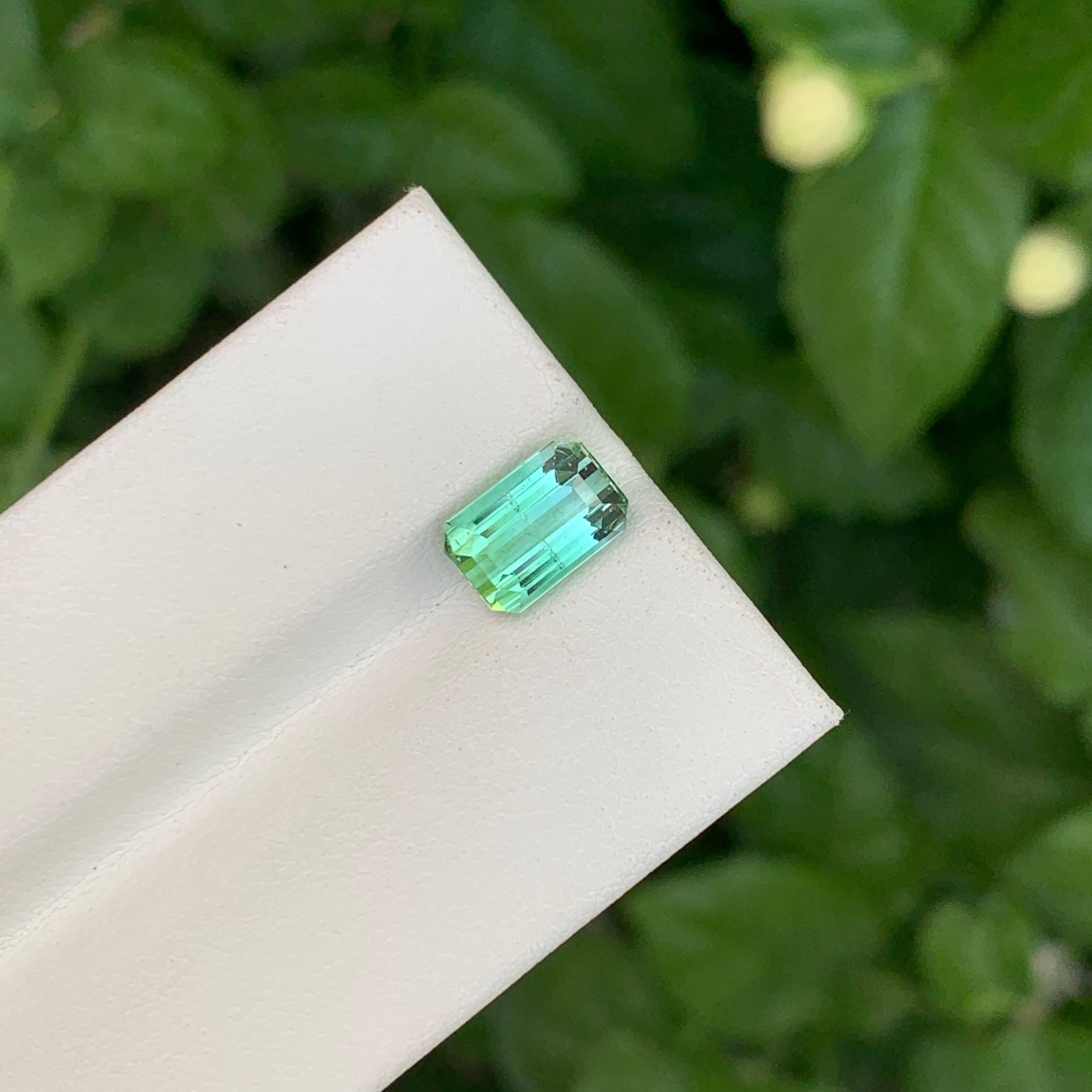 2,6 Karat Natürlicher loser Lagoon Mintgrüner Turmalin Smaragdschliff Afghanischer Edelstein im Angebot 1
