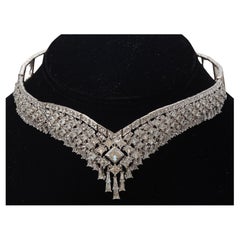 26 Carat Red Carpet Diamonds Choker Necklace, 18K White Gold by Novel Collection